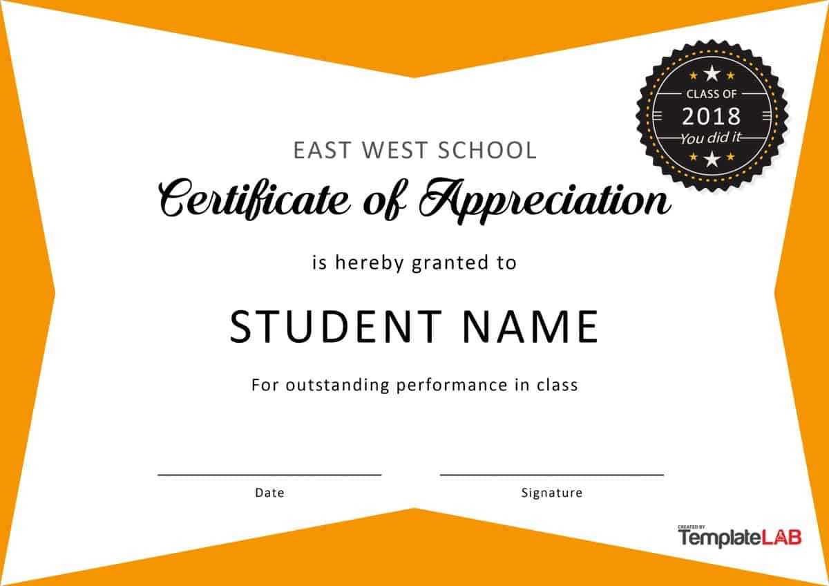 30 Free Certificate Of Appreciation Templates And Letters In Best Performance Certificate Template