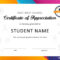30 Free Certificate Of Appreciation Templates And Letters Inside Free Student Certificate Templates