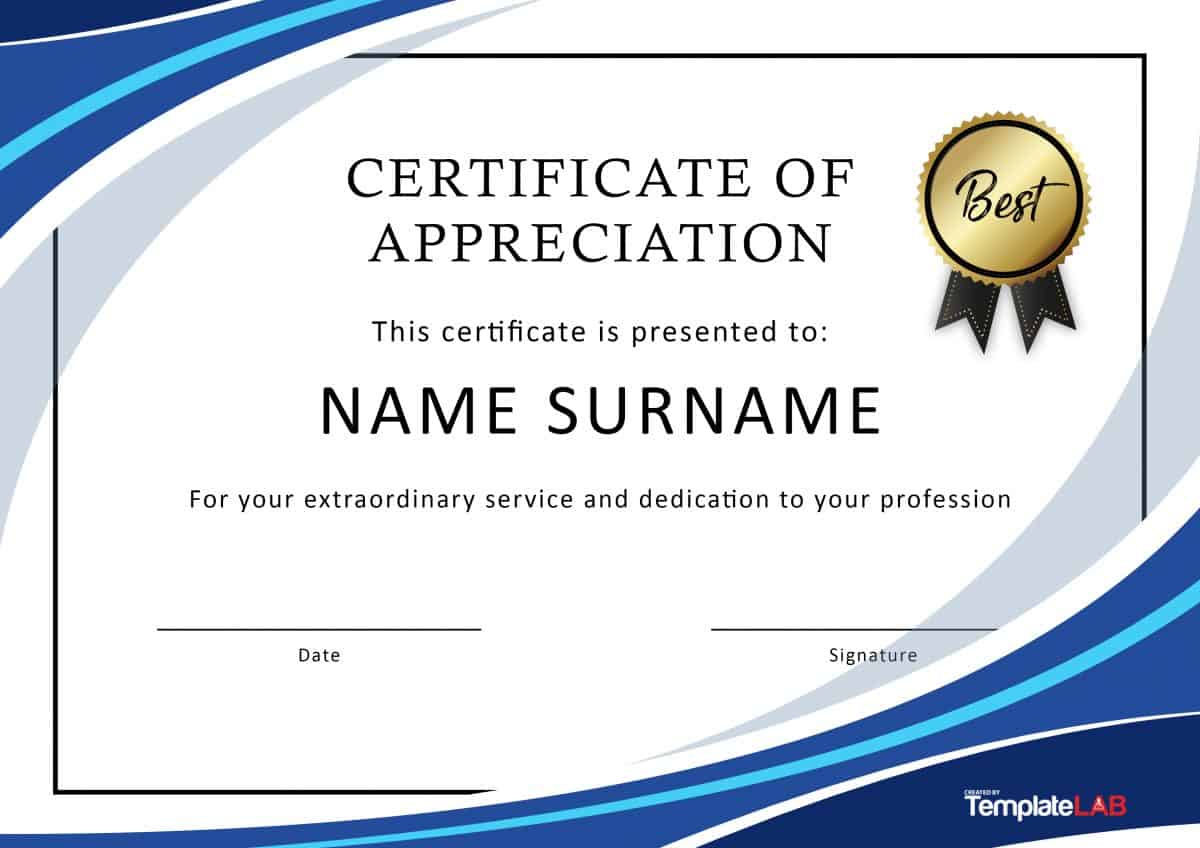 30 Free Certificate Of Appreciation Templates And Letters Intended For Certificate Of Appreciation Template Doc