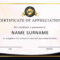 30 Free Certificate Of Appreciation Templates And Letters intended for Template For Recognition Certificate