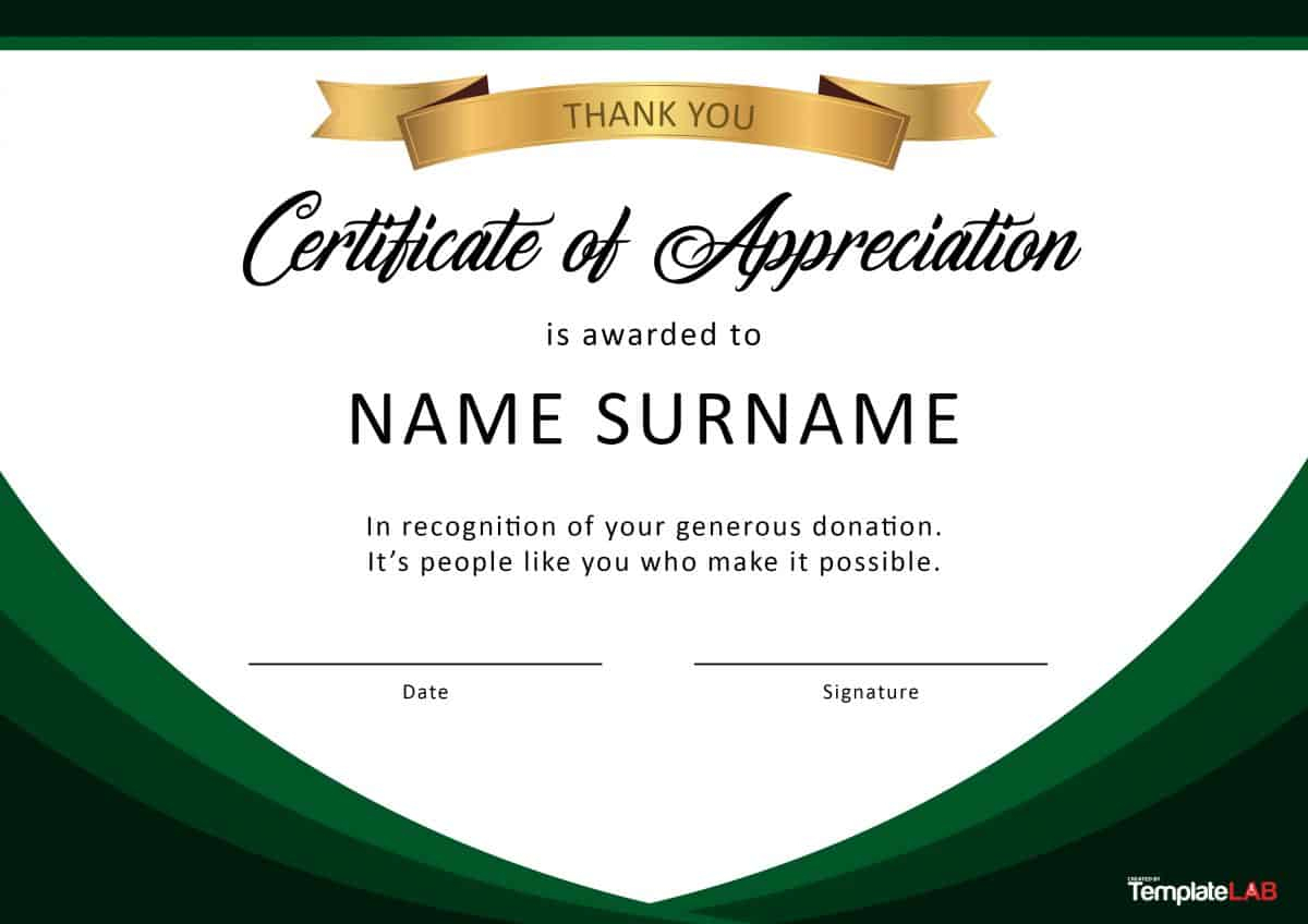 30 Free Certificate Of Appreciation Templates And Letters Within Certificate Of Appreciation Template Free Printable