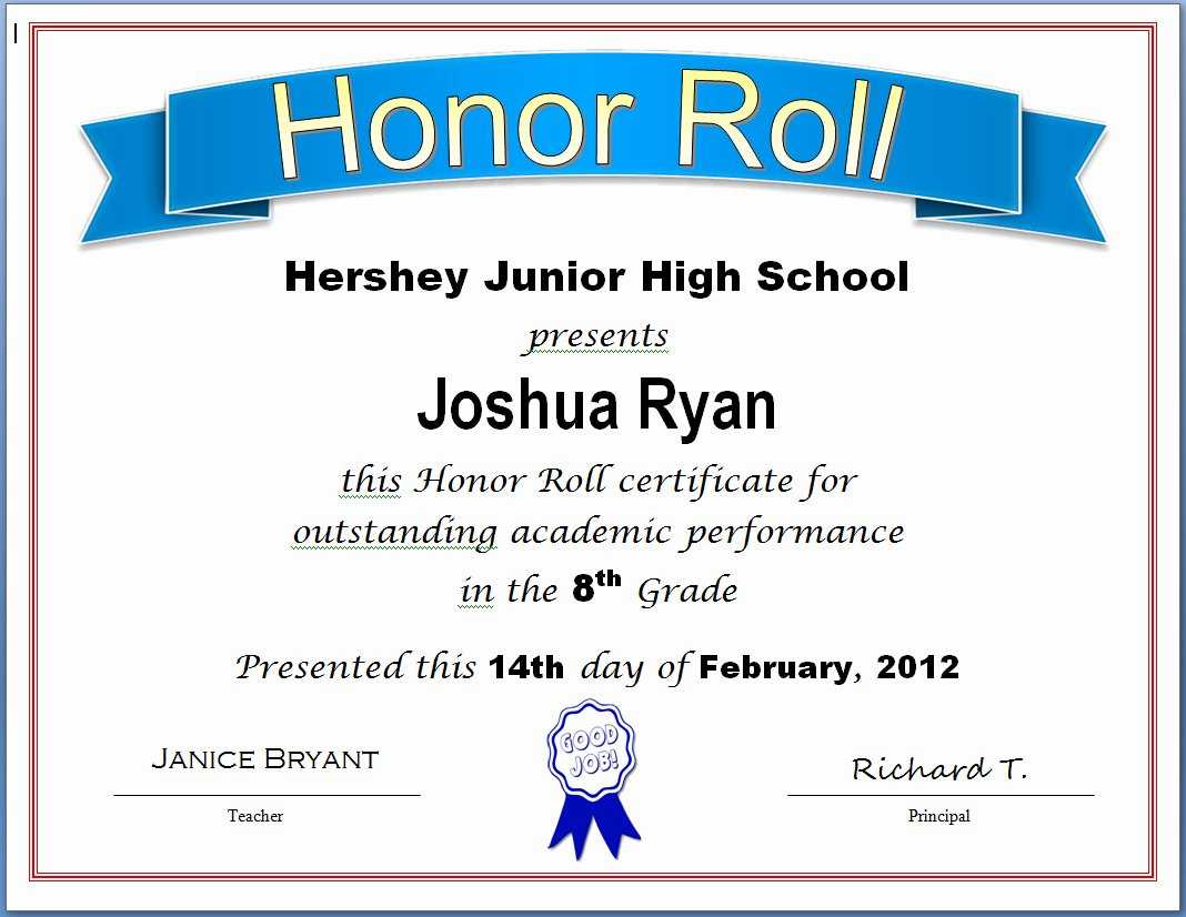 30 Free Honor Roll Certificate | Pryncepality Pertaining To Honor Roll Certificate Template