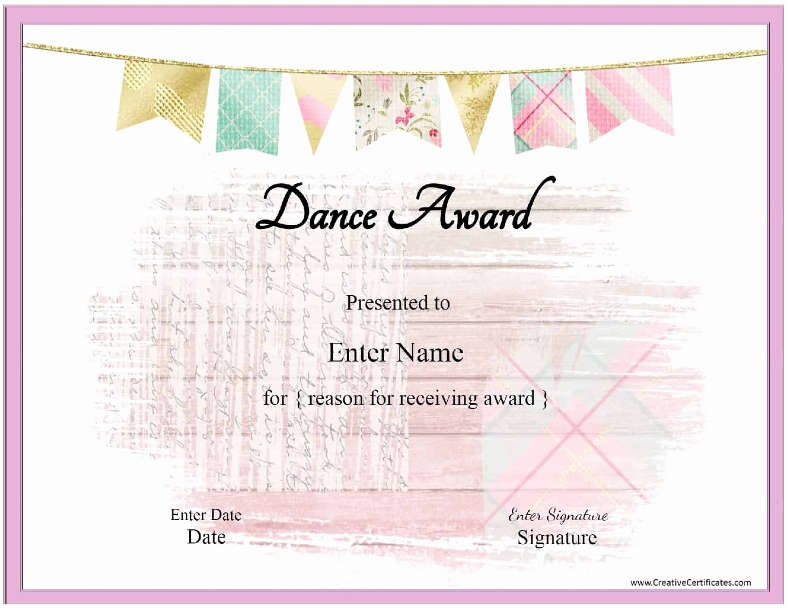 30 Free Printable Dance Certificates | Pryncepality With Regard To Dance Certificate Template