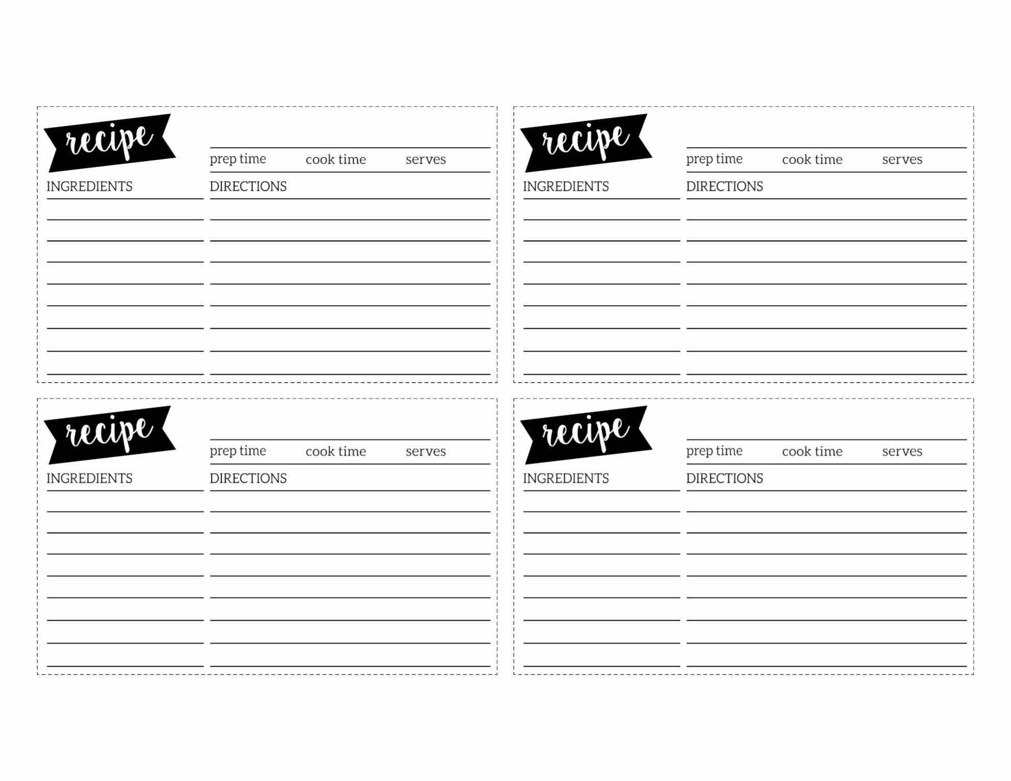 30 Free Recipe Card Templates | Tate Publishing News In Recipe Card Design Template
