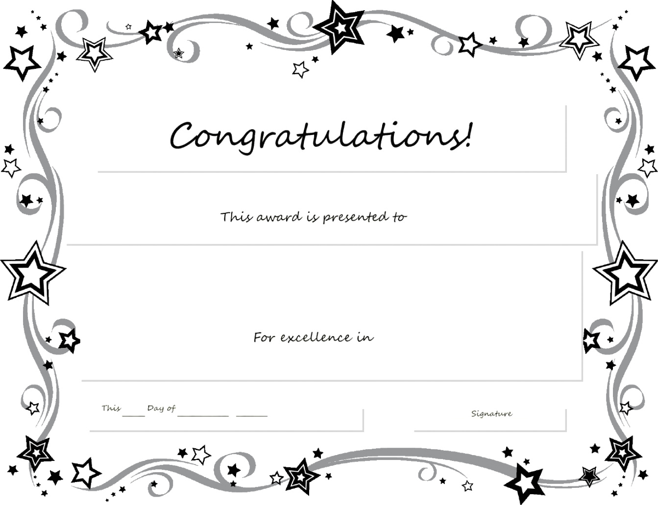 30 Inspirations Of Blank Award Certificate Templates Word Pertaining To Congratulations Certificate Word Template