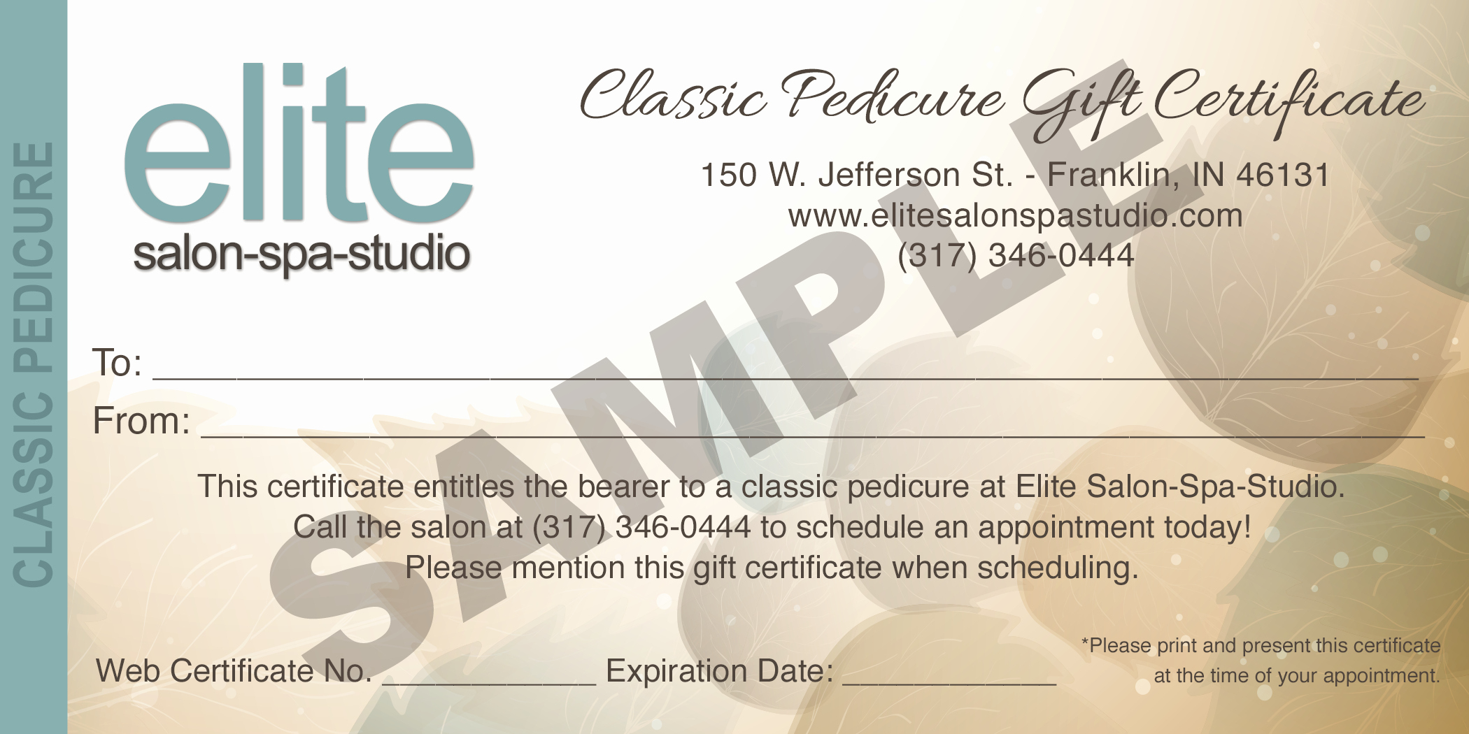 30 Mani Pedi Gift Certificate Template | Pryncepality With This Certificate Entitles The Bearer To Template