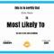 30 Most Likely To Award Template | Pryncepality Intended For Superlative Certificate Template