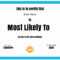 30 Most Likely To Award Template | Pryncepality Intended For Superlative Certificate Template