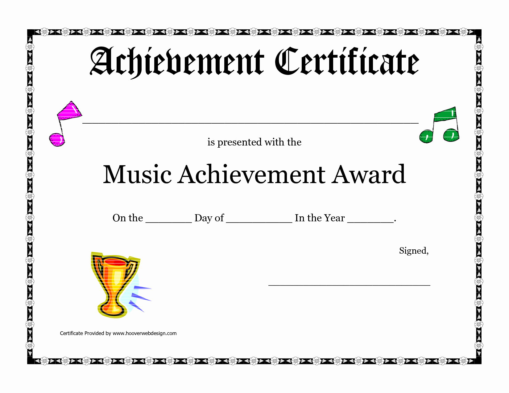 30 Music Awards Certificates Templates | Pryncepality Regarding Choir Certificate Template