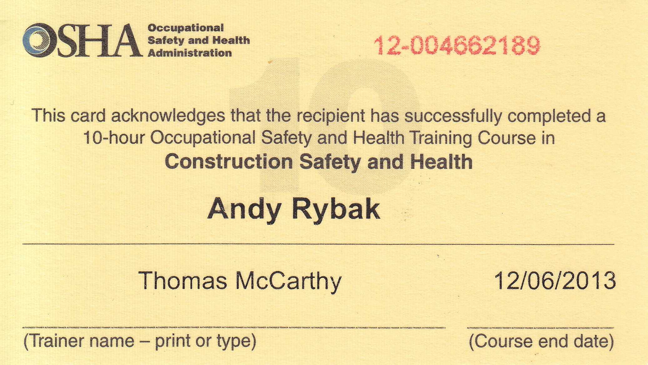 30 Osha 10 Certificate Template | Pryncepality With Regard To Osha 10 Card Template