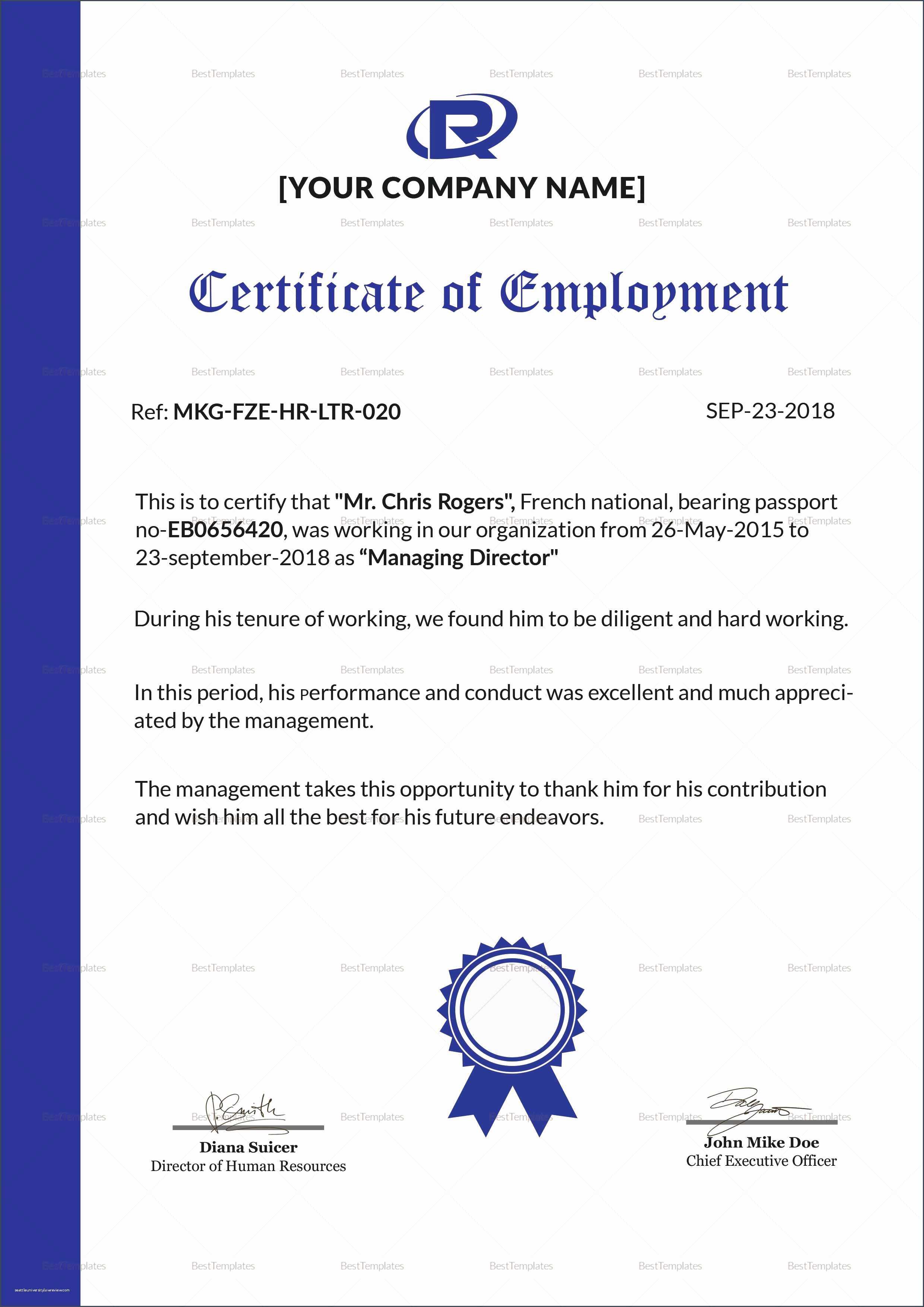 30 Sample Certificate Of Employment | Pryncepality Pertaining To Sample Certificate Employment Template