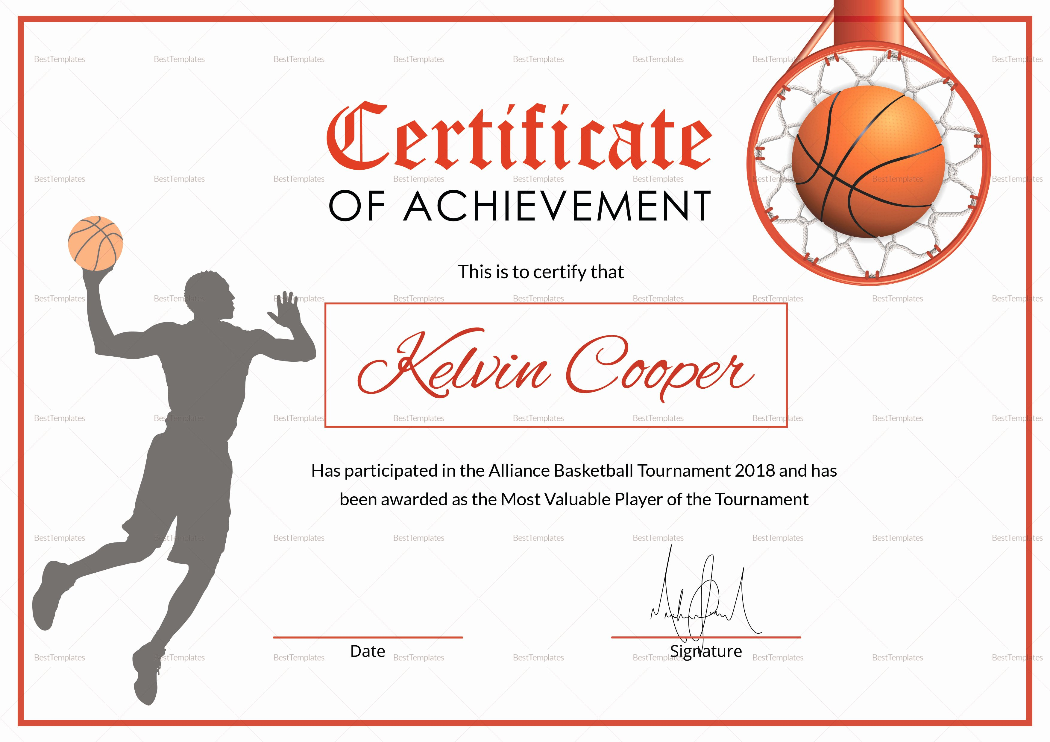 30 Sports Certificate Format In Word | Pryncepality With Basketball Camp Certificate Template