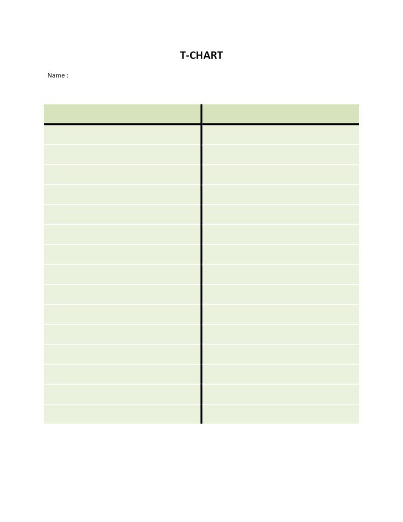 30 T Chart Template Word | Simple Template Design Inside T Chart Template For Word
