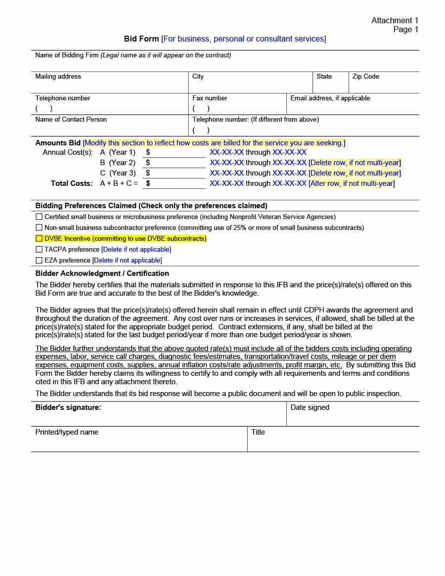 31 Construction Proposal Template & Construction Bid Forms Intended For Free Construction Proposal Template Word