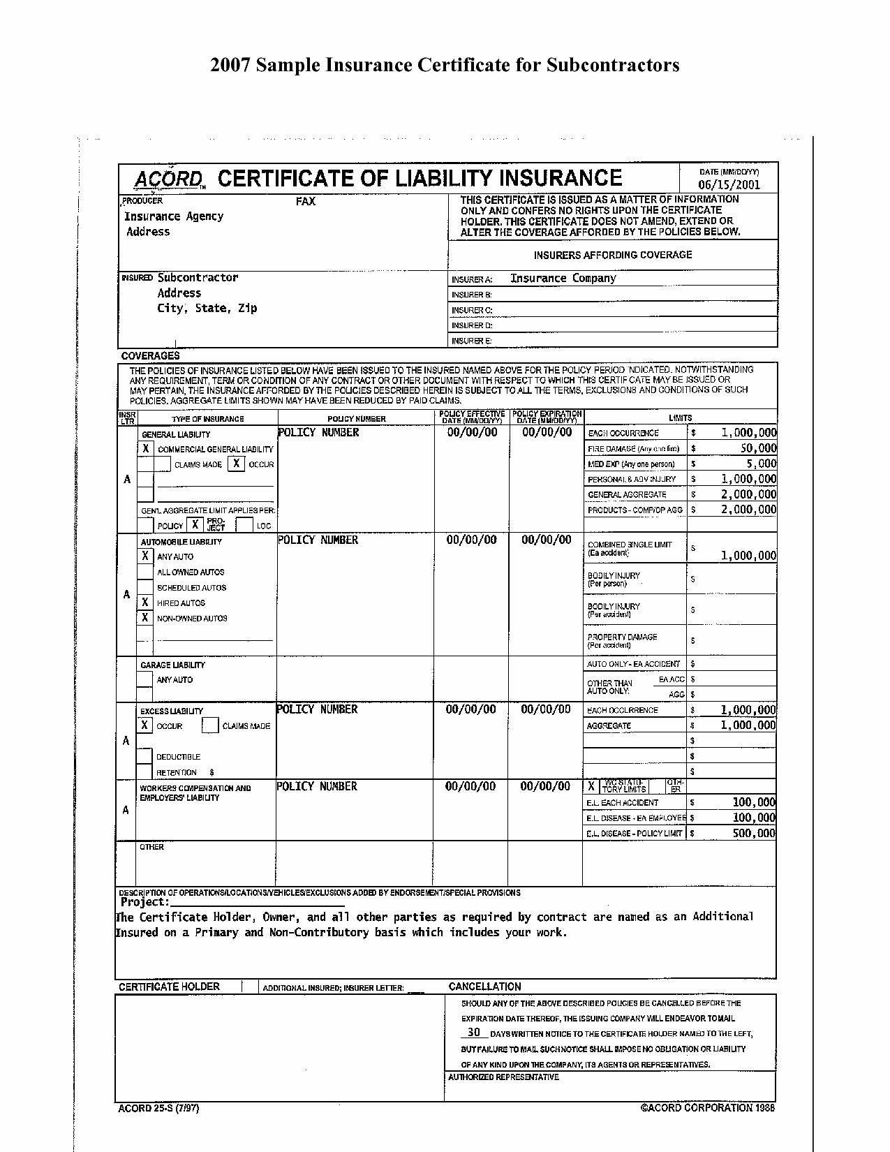 31 Simple Acord Certificate Of Property Insurance – Mallerstang Throughout Acord Insurance Certificate Template