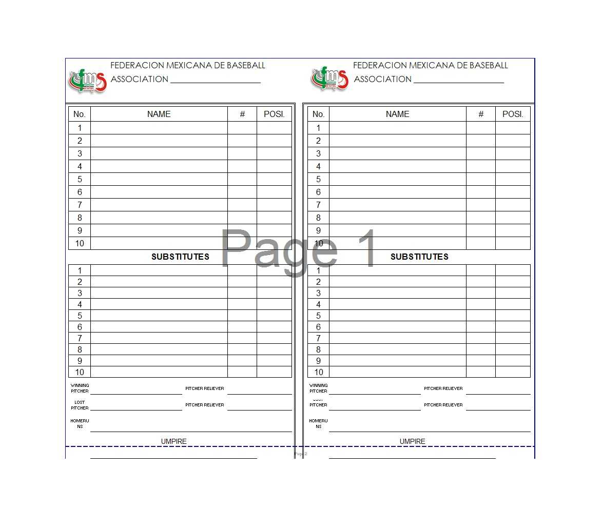 33 Printable Baseball Lineup Templates [Free Download] ᐅ In Baseball Lineup Card Template