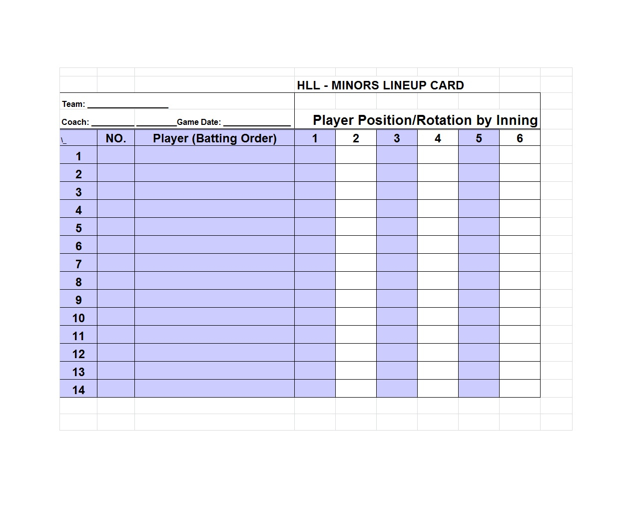 33 Printable Baseball Lineup Templates [Free Download] ᐅ Pertaining To Softball Lineup Card Template