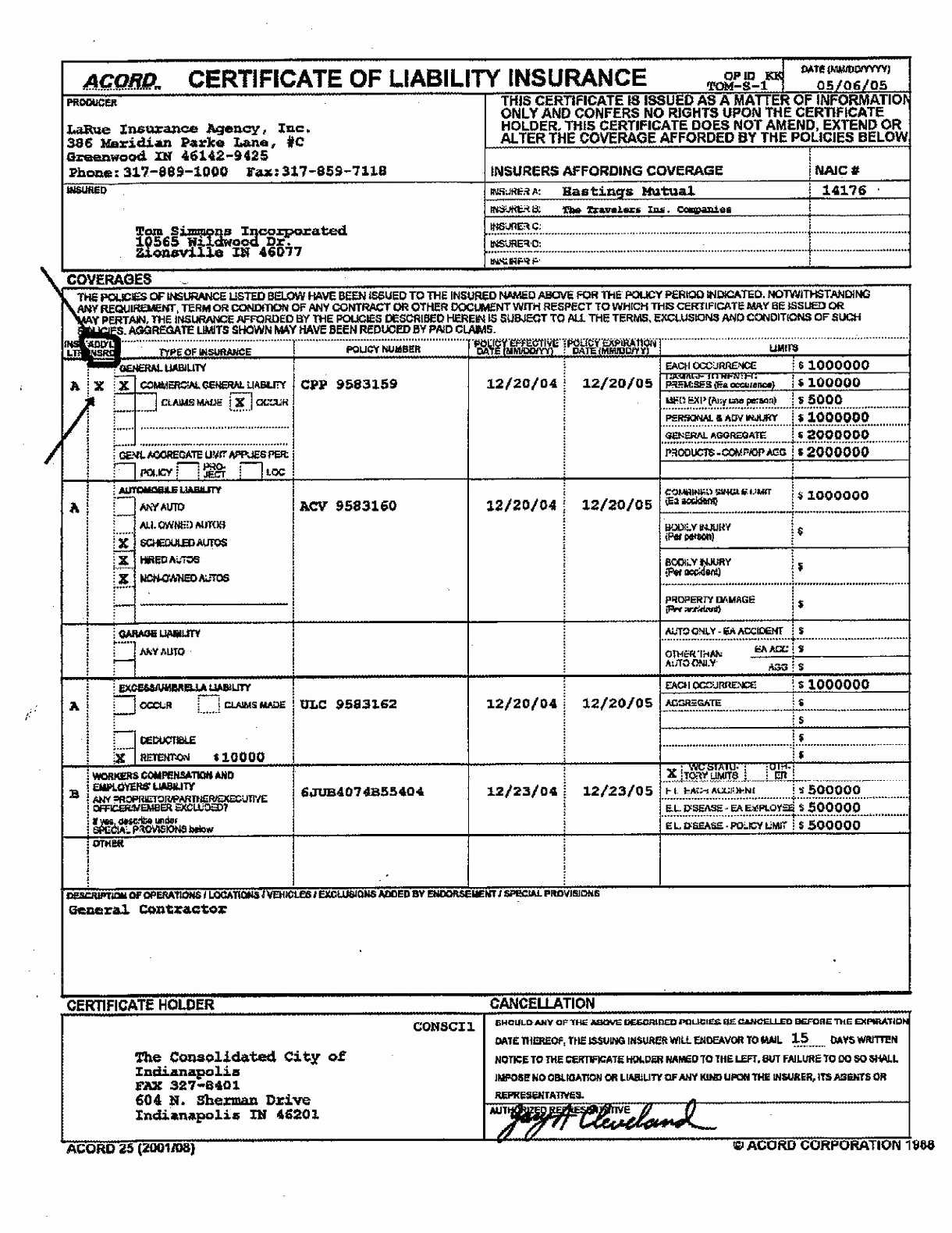 33 Simple Acord Certificate Of Liability – Mallerstang In Acord Insurance Certificate Template