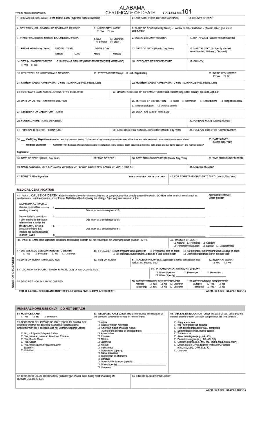 37 Blank Death Certificate Templates [100% Free] ᐅ Template Lab In Fake Death Certificate Template