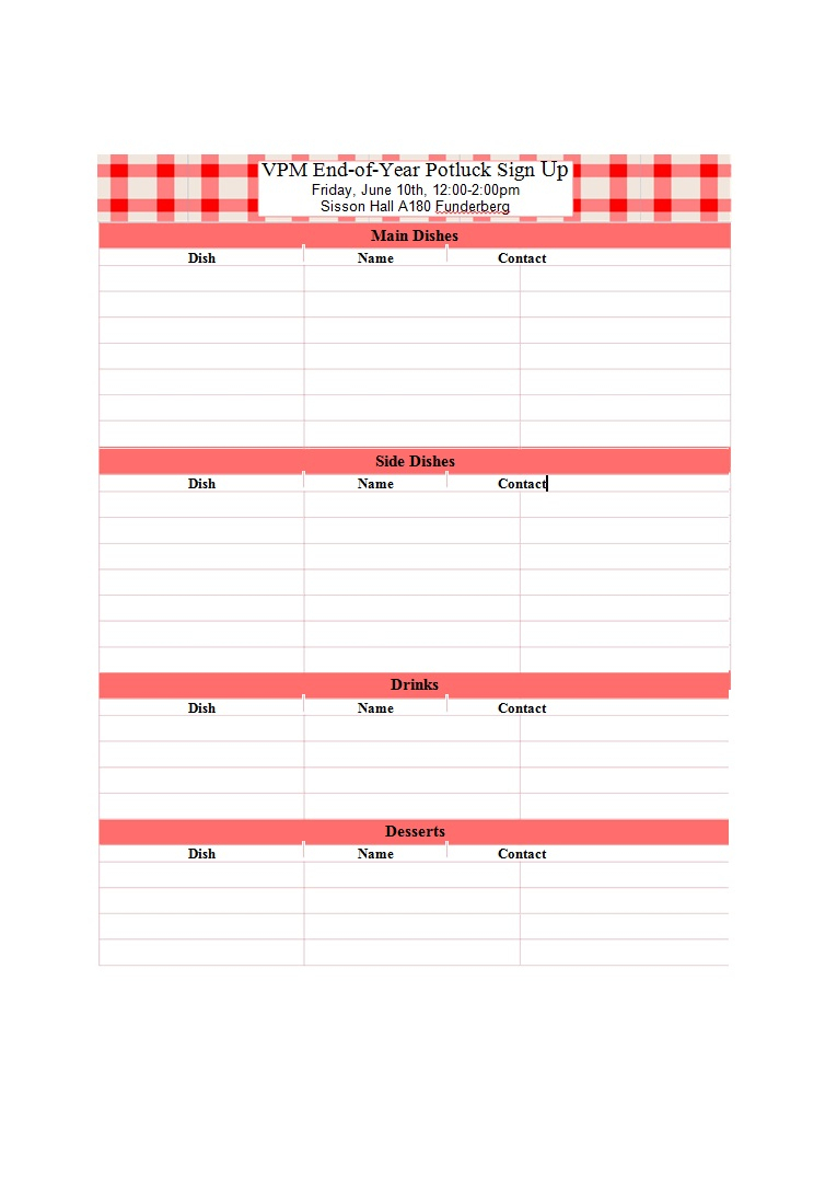 38 Best Potluck Sign Up Sheets (For Any Occasion) ᐅ With Regard To Potluck Signup Sheet Template Word