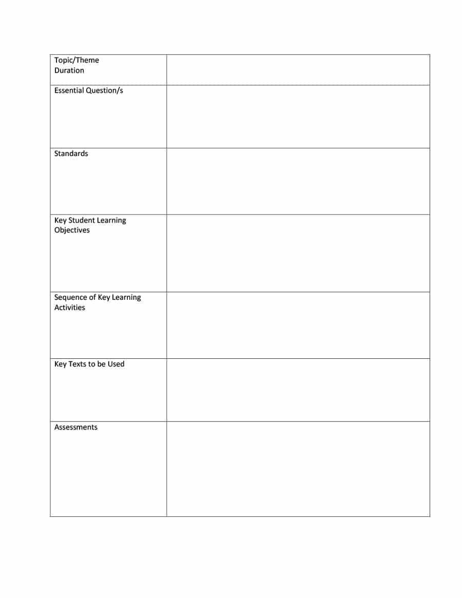 39 Best Unit Plan Templates [Word, Pdf] ᐅ Template Lab Throughout Blank Unit Lesson Plan Template