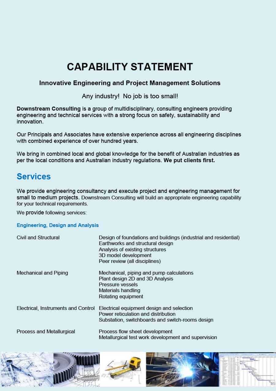 39 Effective Capability Statement Templates (+ Examples) ᐅ Throughout Capability Statement Template Word