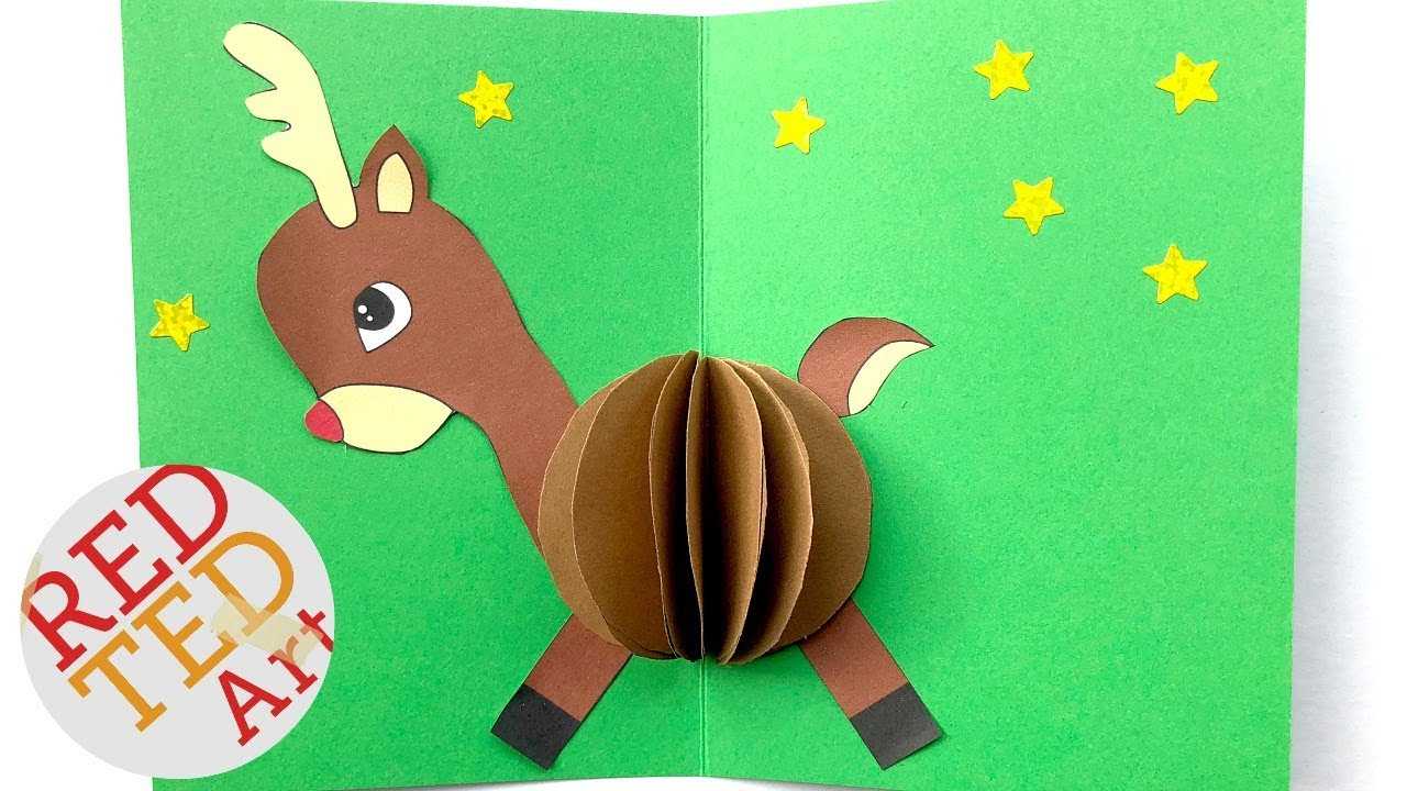 3D Christmas Card Diy – Easy Rudolph Pop Up Card – Templates – Paper Crafts In Diy Christmas Card Templates