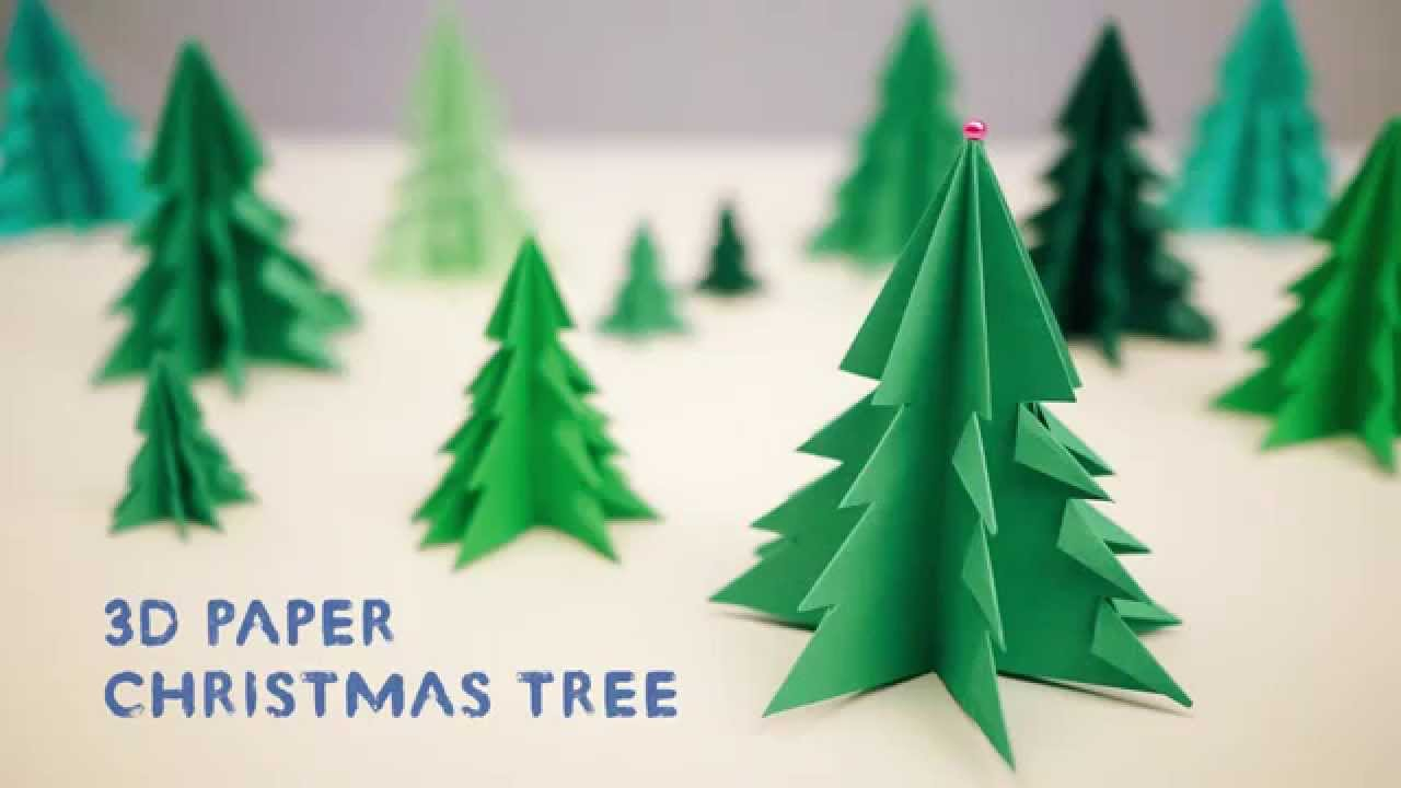 3D Paper Christmas Tree Throughout 3D Christmas Tree Card Template