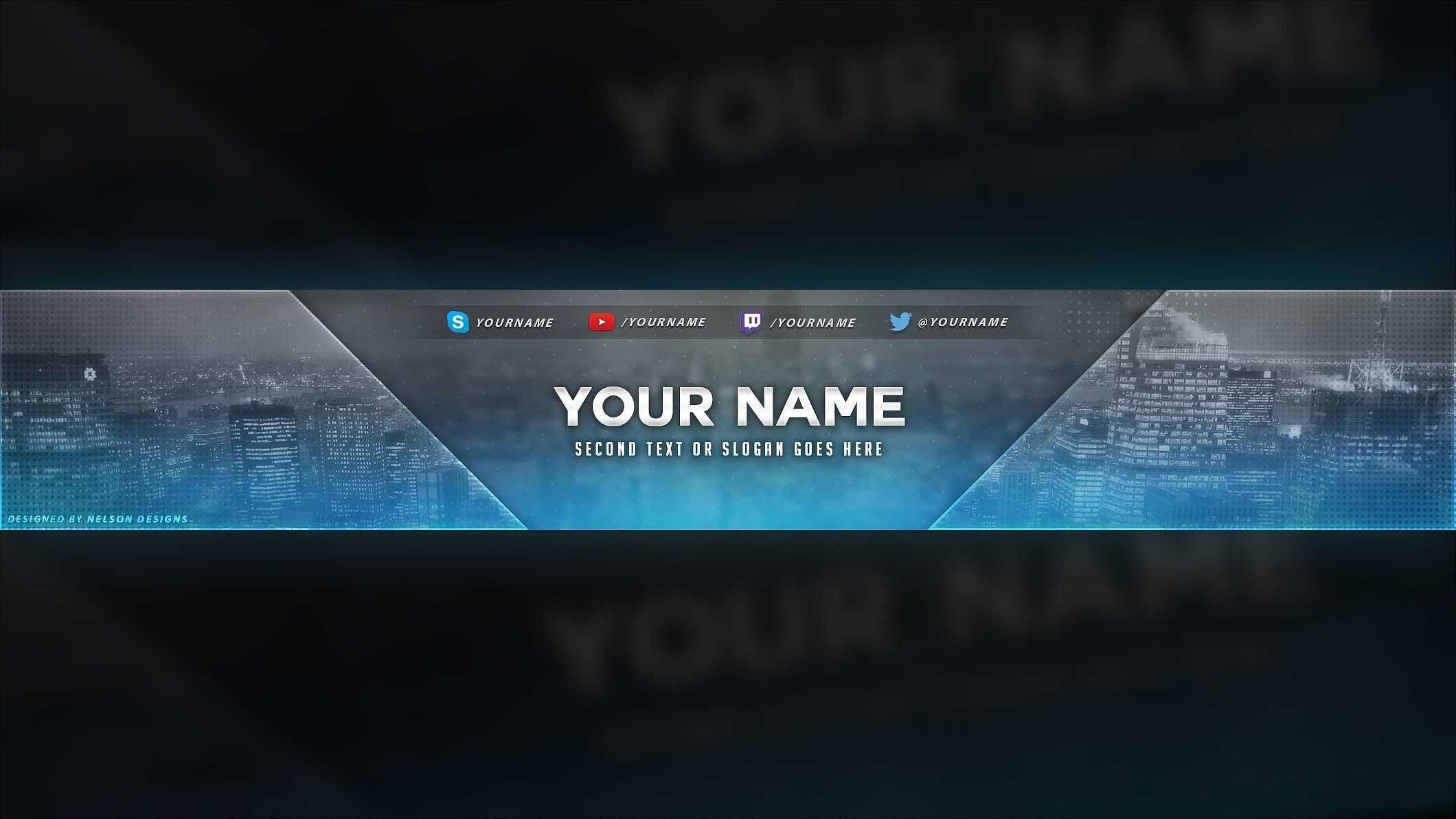 4 Free Youtube Banner Psd Template Designs – Social Media Pertaining To Banner Template For Photoshop