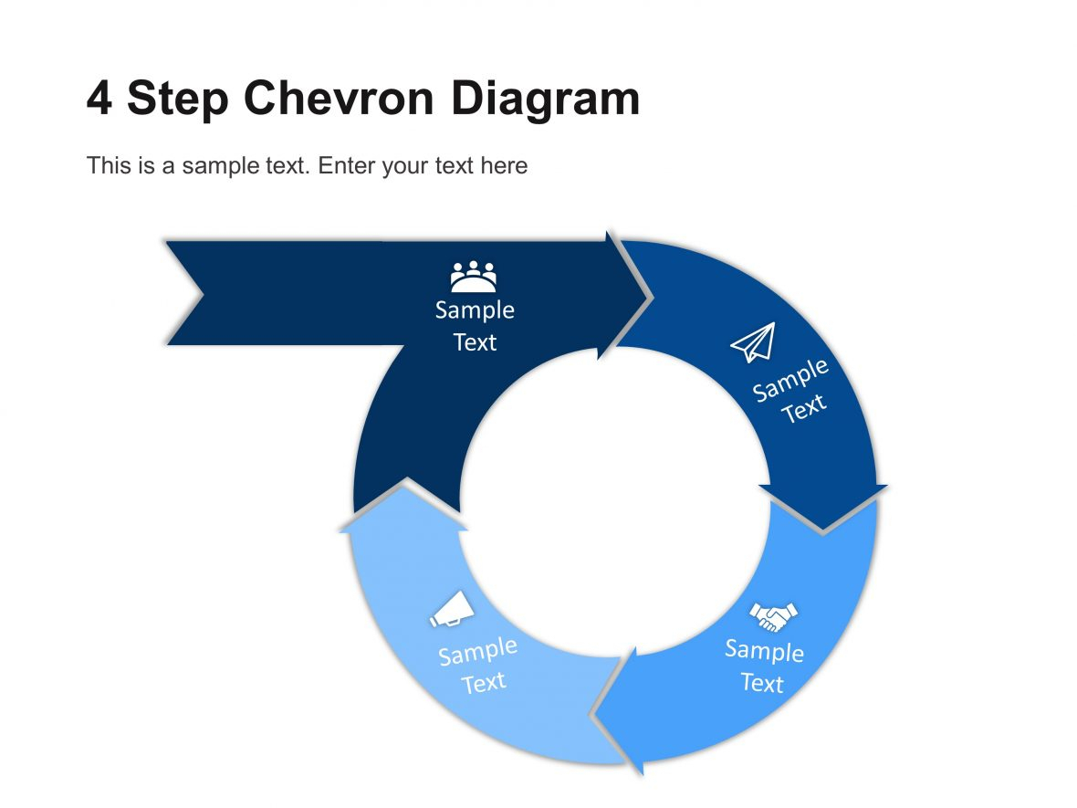 4 Step Circular Chevron Diagram Template | Chevron In Powerpoint Chevron Template