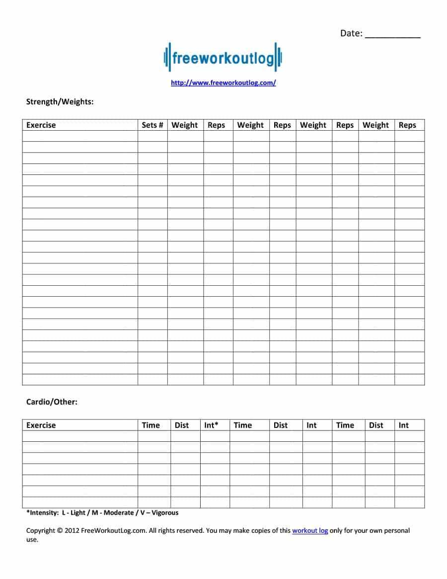 40+ Effective Workout Log & Calendar Templates ᐅ Template Lab With Regard To Blank Workout Schedule Template