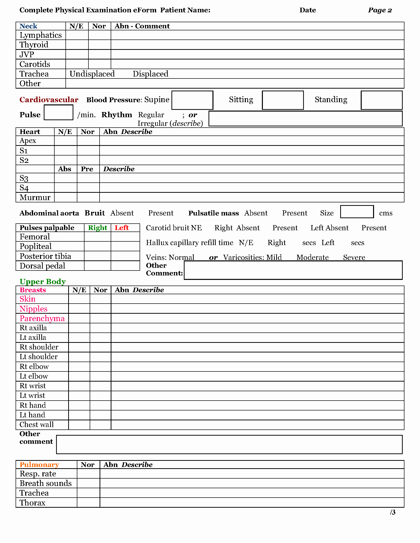 40 Employment Physical Form Template | Markmeckler Template Regarding History And Physical Template Word