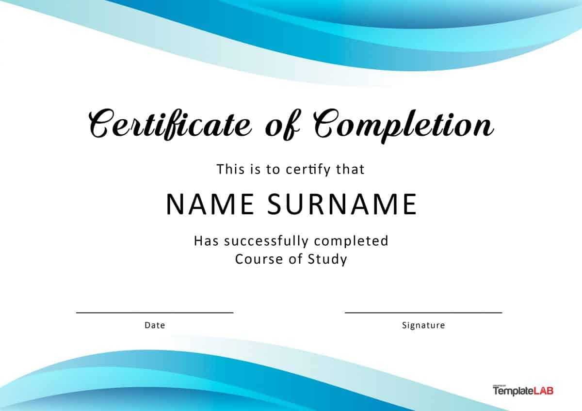 40 Fantastic Certificate Of Completion Templates [Word For Certificate Of Completion Free Template Word