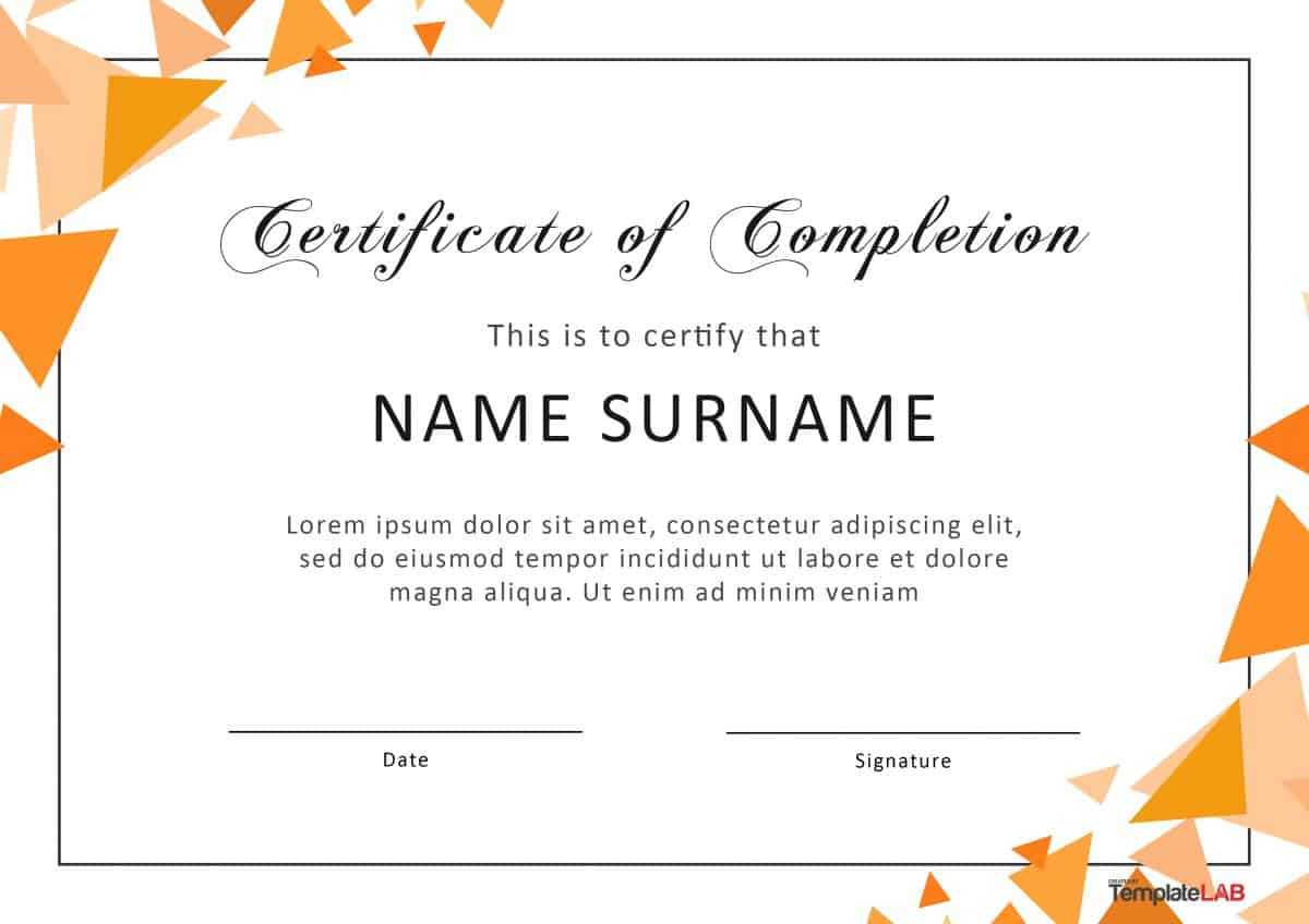 40 Fantastic Certificate Of Completion Templates [Word In Certificate Of Completion Free Template Word