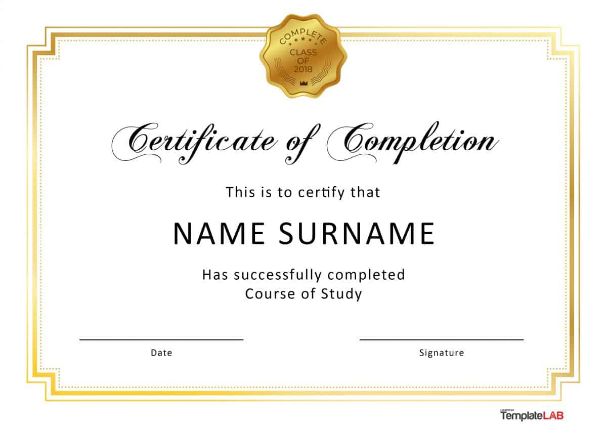 40 Fantastic Certificate Of Completion Templates [Word Inside 5Th Grade Graduation Certificate Template
