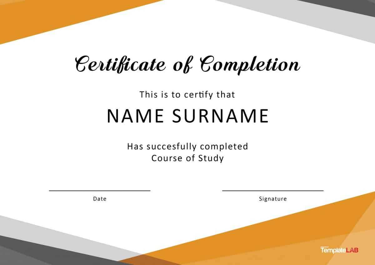 40 Fantastic Certificate Of Completion Templates [Word Pertaining To Training Certificate Template Word Format