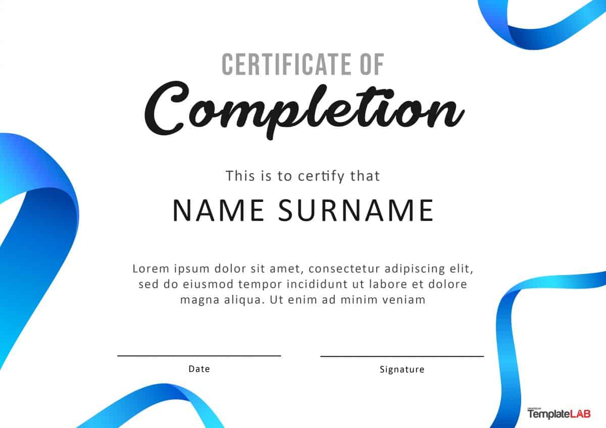 40 Fantastic Certificate Of Completion Templates [Word Throughout Attendance Certificate Template Word