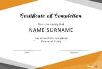 40 Fantastic Certificate Of Completion Templates [Word throughout Certificate Of Completion Template Word