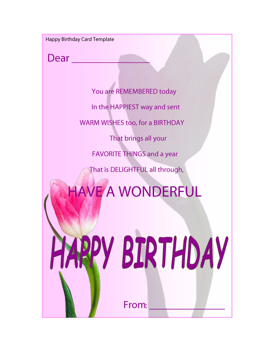 40+ Free Birthday Card Templates ᐅ Template Lab With Microsoft Word Birthday Card Template