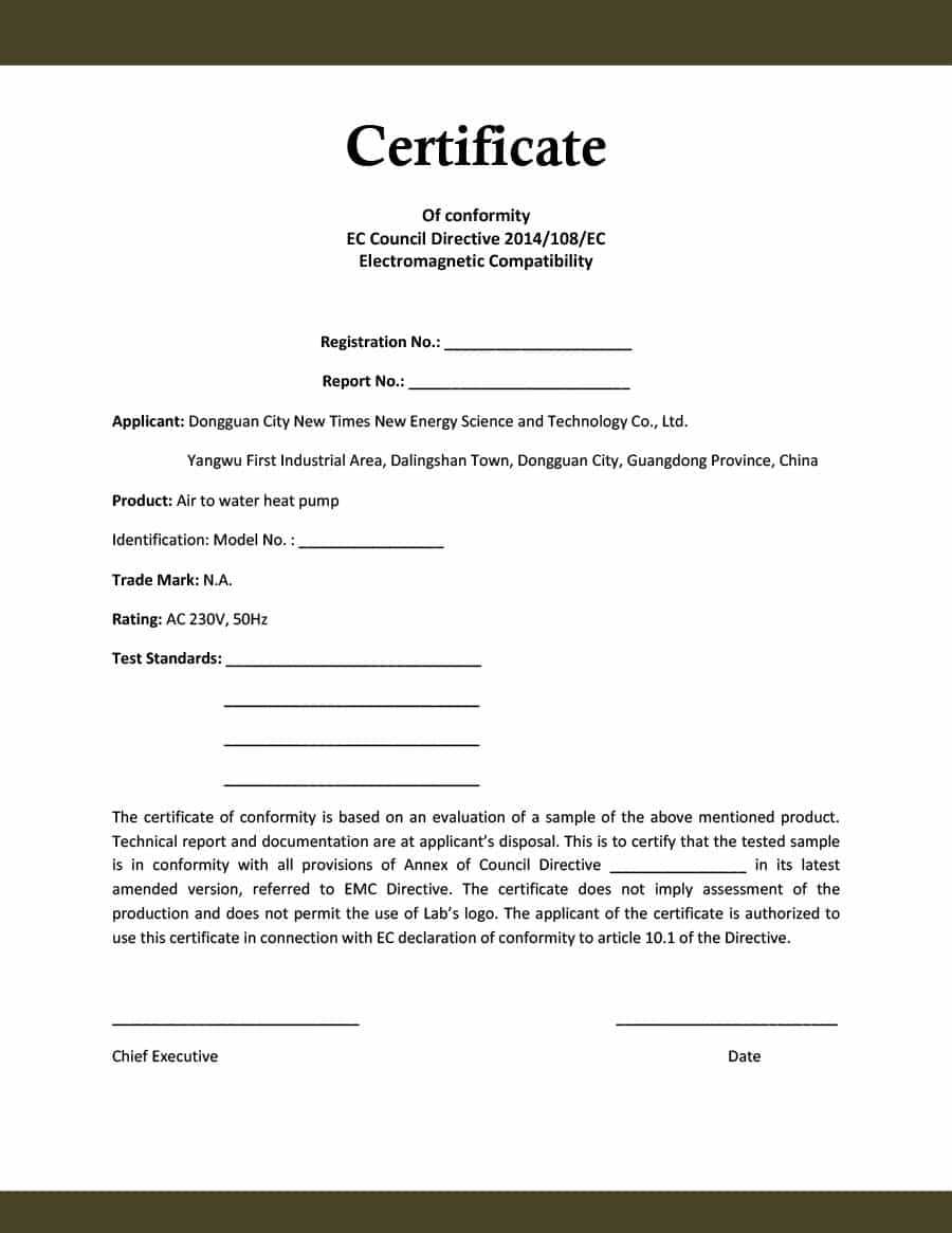 40 Free Certificate Of Conformance Templates & Forms ᐅ Throughout Certificate Of Conformity Template