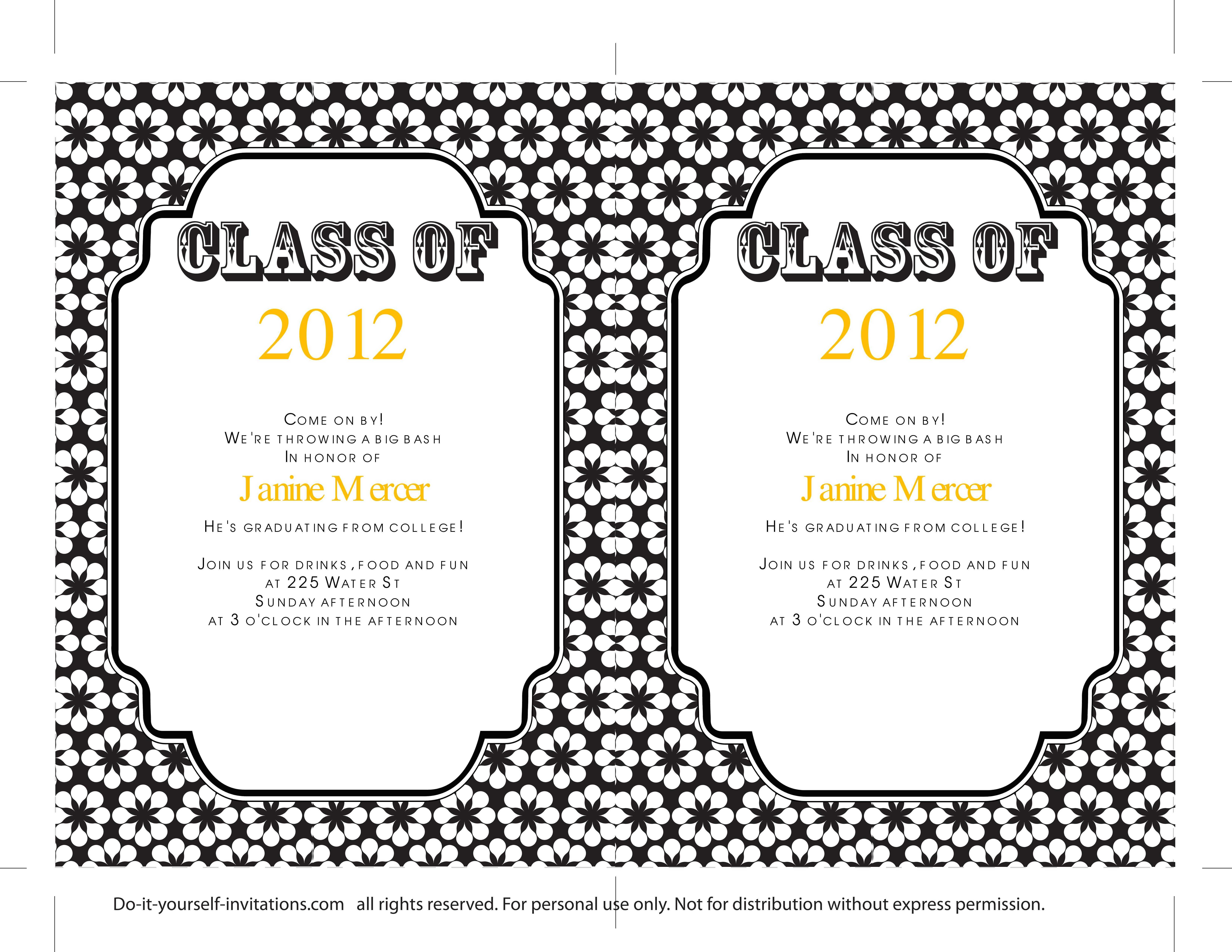 40+ Free Graduation Invitation Templates ᐅ Template Lab With Regard To Free Graduation Invitation Templates For Word