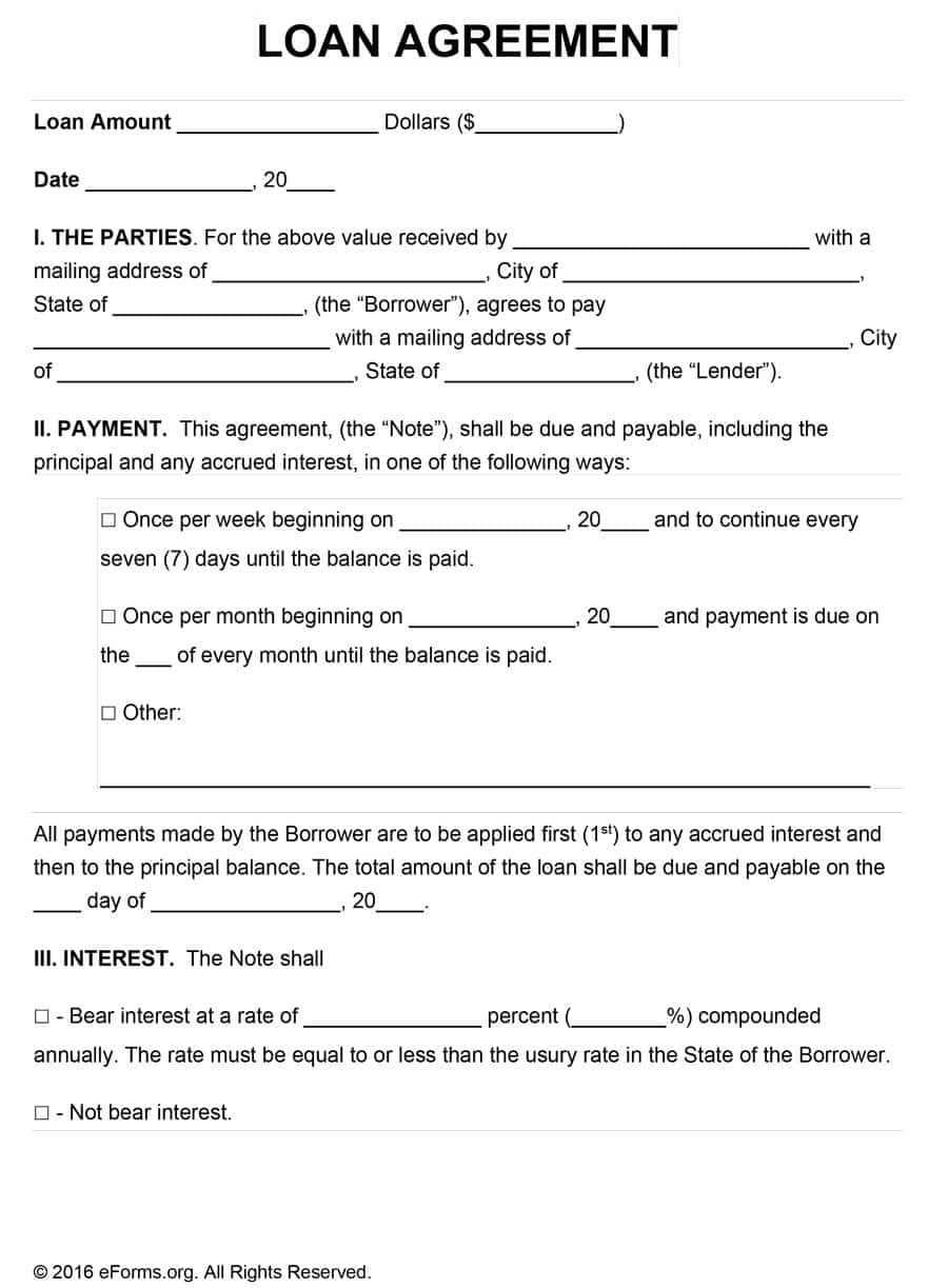 40+ Free Loan Agreement Templates [Word & Pdf] ᐅ Template Lab Throughout Blank Loan Agreement Template