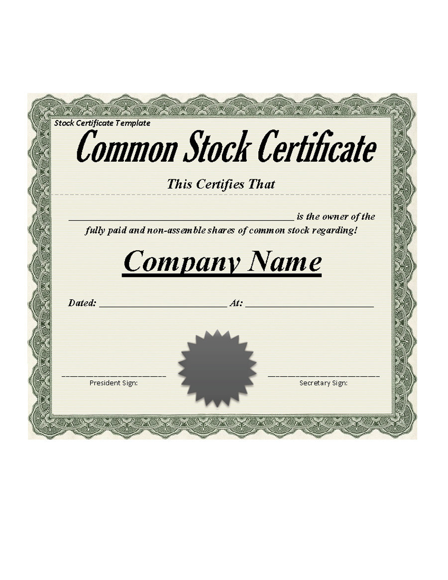 40+ Free Stock Certificate Templates (Word, Pdf) ᐅ Template Lab For Corporate Share Certificate Template