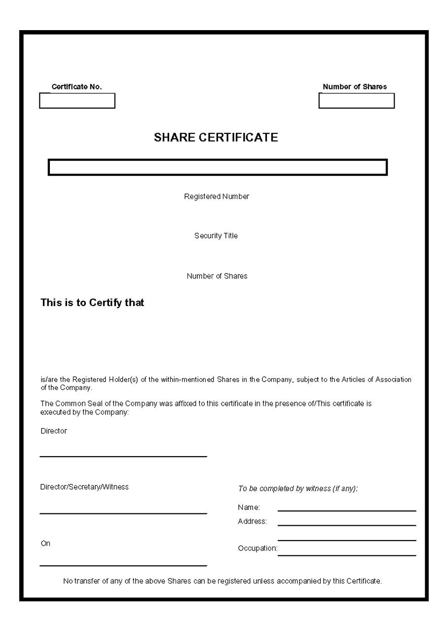 40+ Free Stock Certificate Templates (Word, Pdf) ᐅ Template Lab Inside Share Certificate Template Pdf