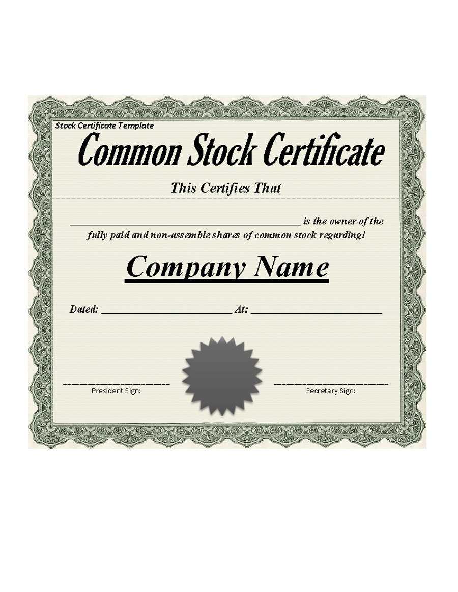 40+ Free Stock Certificate Templates (Word, Pdf) ᐅ Template Lab Intended For Stock Certificate Template Word