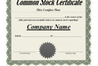 40+ Free Stock Certificate Templates (Word, Pdf) ᐅ Template Lab pertaining to Ownership Certificate Template