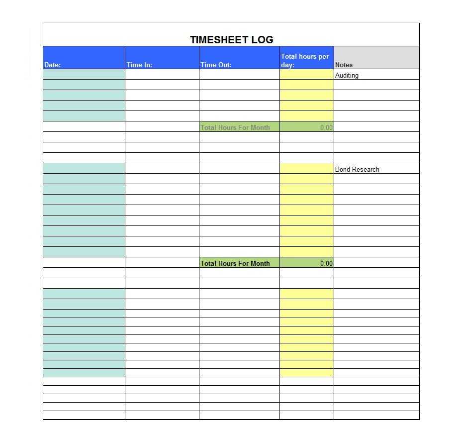 40 Free Timesheet Templates [In Excel] ᐅ Template Lab Throughout Sample Job Cards Templates