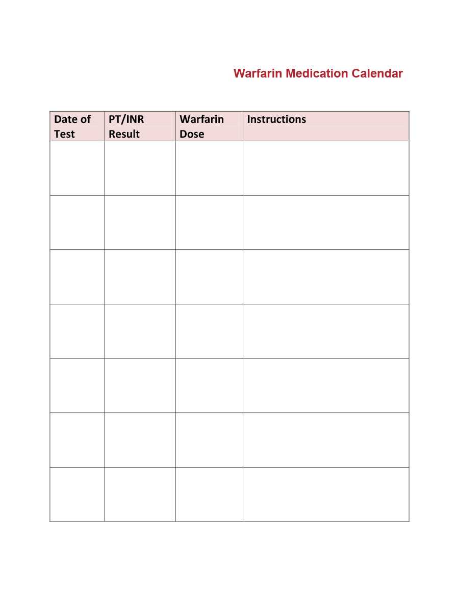 40 Great Medication Schedule Templates (+Medication Calendars) Pertaining To Blank Medication List Templates