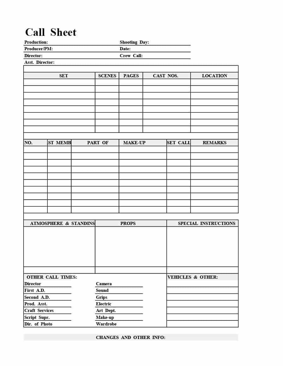 40+ Printable Call Log Templates In Microsoft Word And Excel Inside Blank Call Sheet Template