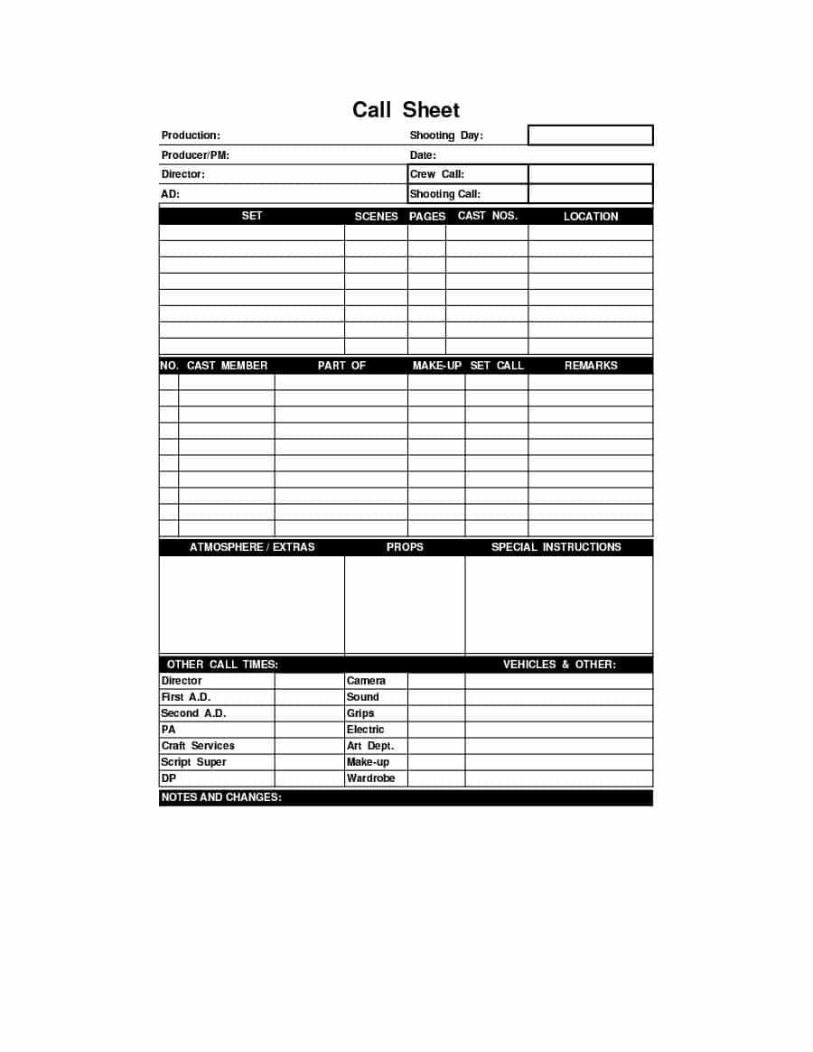 40+ Printable Call Log Templates In Microsoft Word And Excel Intended For Blank Call Sheet Template